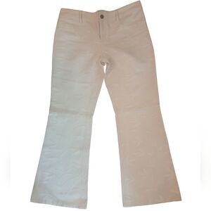 Alice & Olivia Ivory Jacquard Wideleg Pant